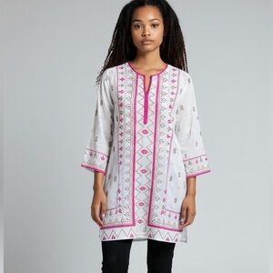 Sigrid Olsen Ivory Embroidered Tunic 8